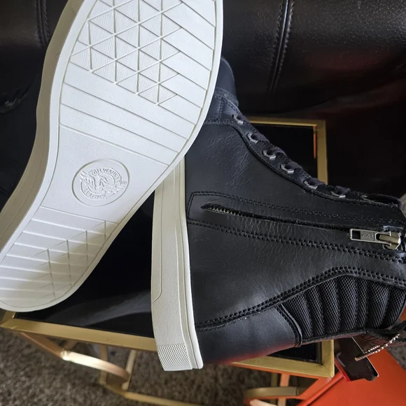 Black Leather Men's Motorcycle Boots-Brand New-Never Worn - Picture 5 of 8